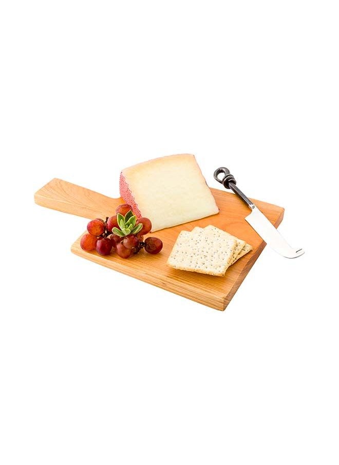 Restaurantware- 11.75 x 7.5 Inch Cutting Board With Handle, 1 Square Paddle Cutting Board - Shatterproof, Lightweight, Wood Vintage Cheese Board, For Chopping And Serving Bread, Meat Or Charcuterie