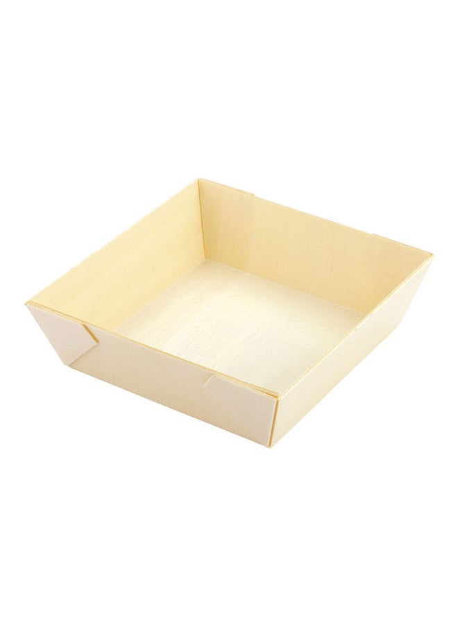 Restaurantware-Taipei 14 Ounce Food Containers, 100 Square Wooden Bento Boxes - Lids Sold Separately, Grease Impermeable, Poplar To Go Boxes, Disposable, Serve Noodles, Dumplings, And More