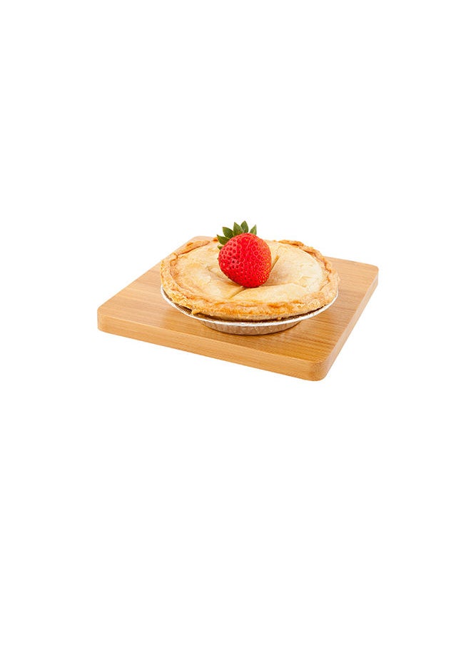 Restaurantware-Hamptons 5.4 x 5.4 x 2.6 Inch Food Stand, 1 Serving Stand Display - White Porcelain Base, Dishwashable, Bamboo Dessert Display Stand, Versatile, For Parties, Buffets, Or Catering