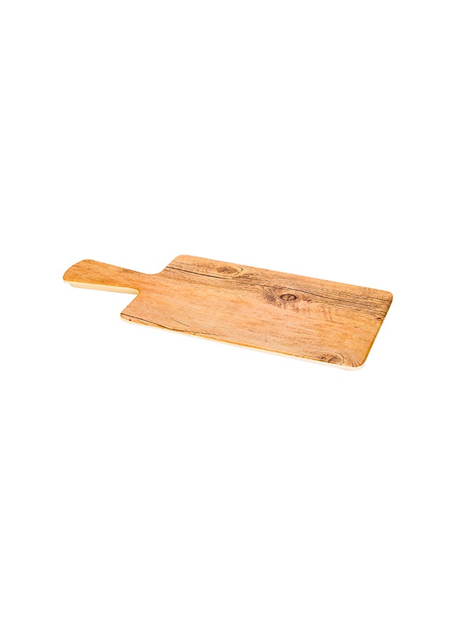 Restaurantware-16.5 Inch x 7 Inch Serving Board, 1 With Handle Cheese Platter Board - Rectangle, Large, Countryside Brown Faux Wood Charcuterie Serving Tray, Won't Break, For Appetizers And Spreads