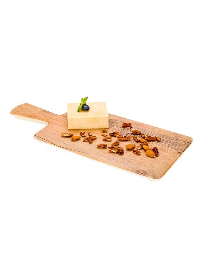 Restaurantware-16.5 Inch x 7 Inch Serving Board, 1 With Handle Cheese Platter Board - Rectangle, Large, Countryside Brown Faux Wood Charcuterie Serving Tray, Won't Break, For Appetizers And Spreads