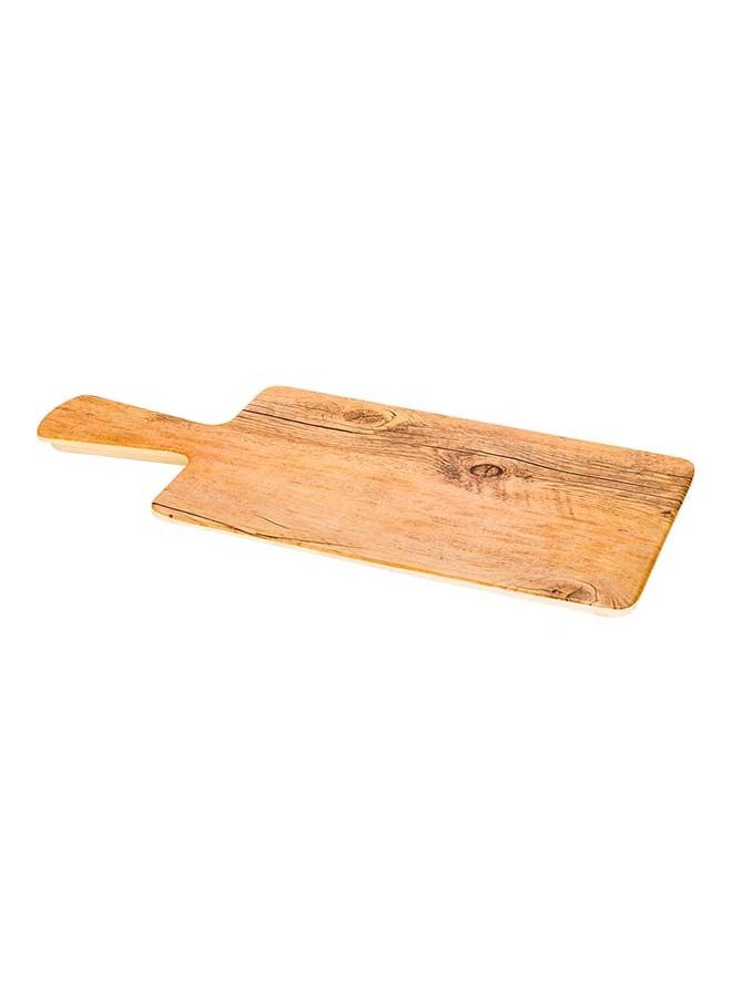 Restaurantware-16.5 Inch x 7 Inch Serving Board, 1 With Handle Cheese Platter Board - Rectangle, Large, Countryside Brown Faux Wood Charcuterie Serving Tray, Won't Break, For Appetizers And Spreads