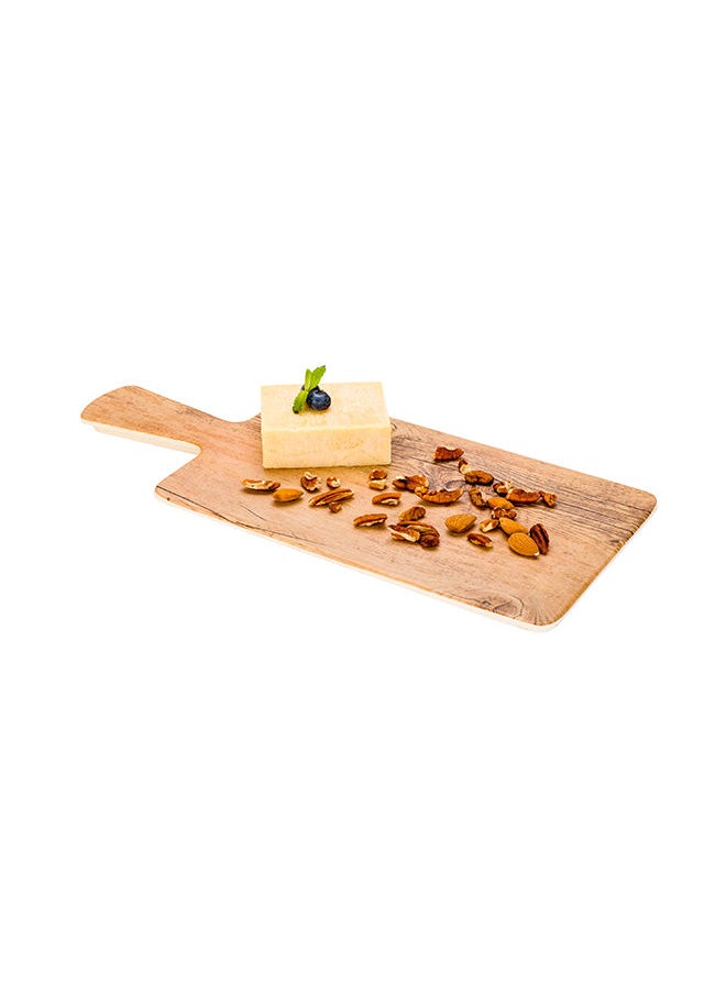 Restaurantware-16.5 Inch x 7 Inch Serving Board, 1 With Handle Cheese Platter Board - Rectangle, Large, Countryside Brown Faux Wood Charcuterie Serving Tray, Won't Break, For Appetizers And Spreads