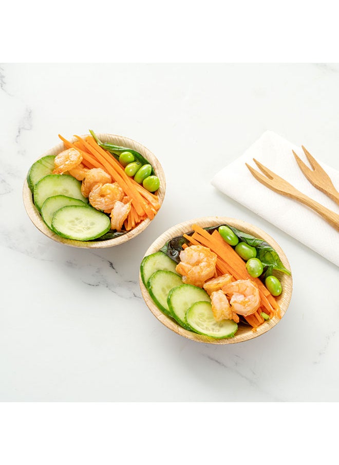 Restaurantware-Indo 4 Ounce Round Palm Mini Bowls, 100 Microwavable Palm Leaf Appetizer Bowls- Freezable, Sustainable, Areca Palm Leaf Deep Bowls, Oven-Ready, For Hot & Cold Foods