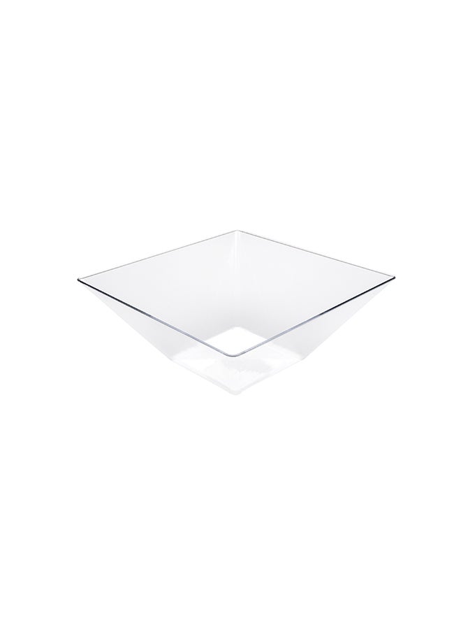 Restaurantware-90 Ounce Serving Bowl, 25 Disposable Service Bowls - Heavy-Duty, Premium, Clear Plastic Small Party Dishes, Elegant Square Shape, For Snacks, Candies Or Salads
