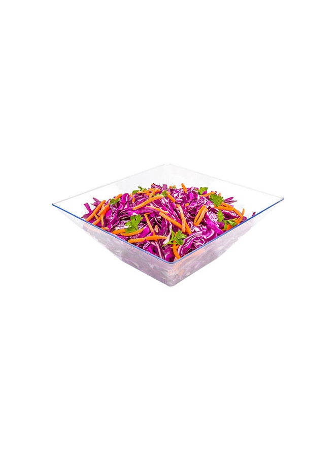 Restaurantware-90 Ounce Serving Bowl, 25 Disposable Service Bowls - Heavy-Duty, Premium, Clear Plastic Small Party Dishes, Elegant Square Shape, For Snacks, Candies Or Salads