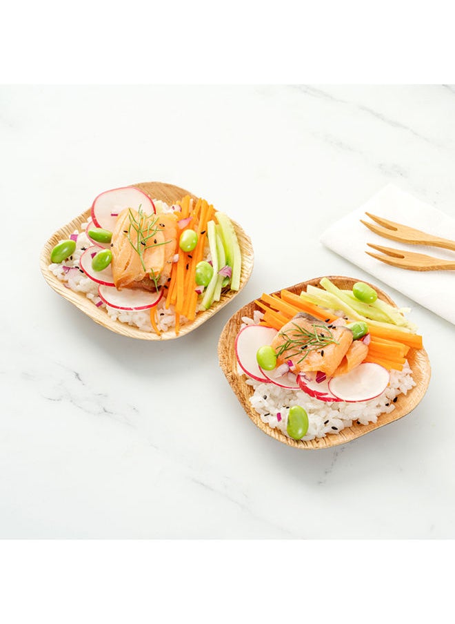 Restaurantware-Indo 4 Ounce Round Palm Mini Bowls, 100 Microwavable Palm Leaf Appetizer Bowls- Freezable, Sustainable, Areca Palm Leaf Deep Bowls, Oven-Ready, For Hot & Cold Foods