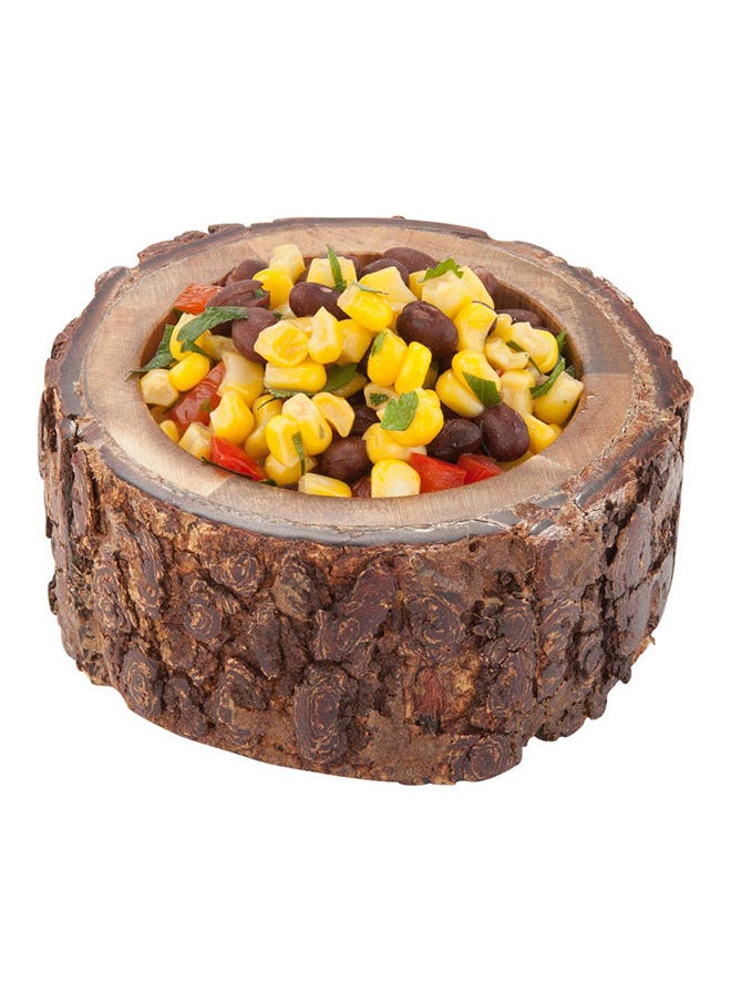 Restaurantware-10 Ounce Wood Serving Bowl, 1 Small Rustic Wood Bowl - Varnished With Bark Edges, Round, Natural Acacia Wood Wood Soup Bowl, For Appetizers, Salads, Entrees