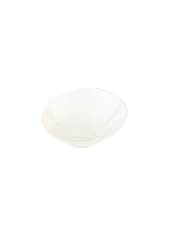 Voga 22 Ounce Angled Serving Bowls, 2 Premium Dinner Bowls - Top Rack Dishwashable, Sloping Rim, White Melamine Salad Bowls, Serve Hot And Cold Foods, For Parties Or Events