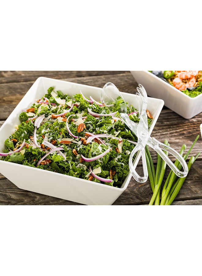 180 Ounce Deep Soup Bowls, 2 Dishwashable Square Serving Bowls - Shatter-Resistant, White Melamine Salad Eating Bowls, Serve Side Dishes, Entrees, And Snacks, For Parties Or Events