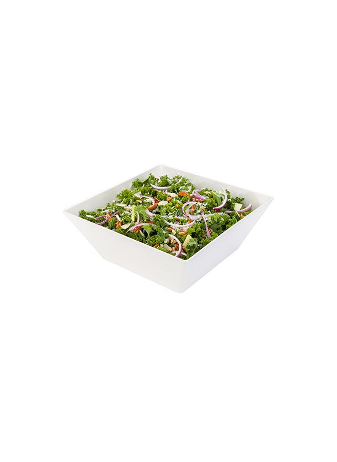 180 Ounce Deep Soup Bowls, 2 Dishwashable Square Serving Bowls - Shatter-Resistant, White Melamine Salad Eating Bowls, Serve Side Dishes, Entrees, And Snacks, For Parties Or Events