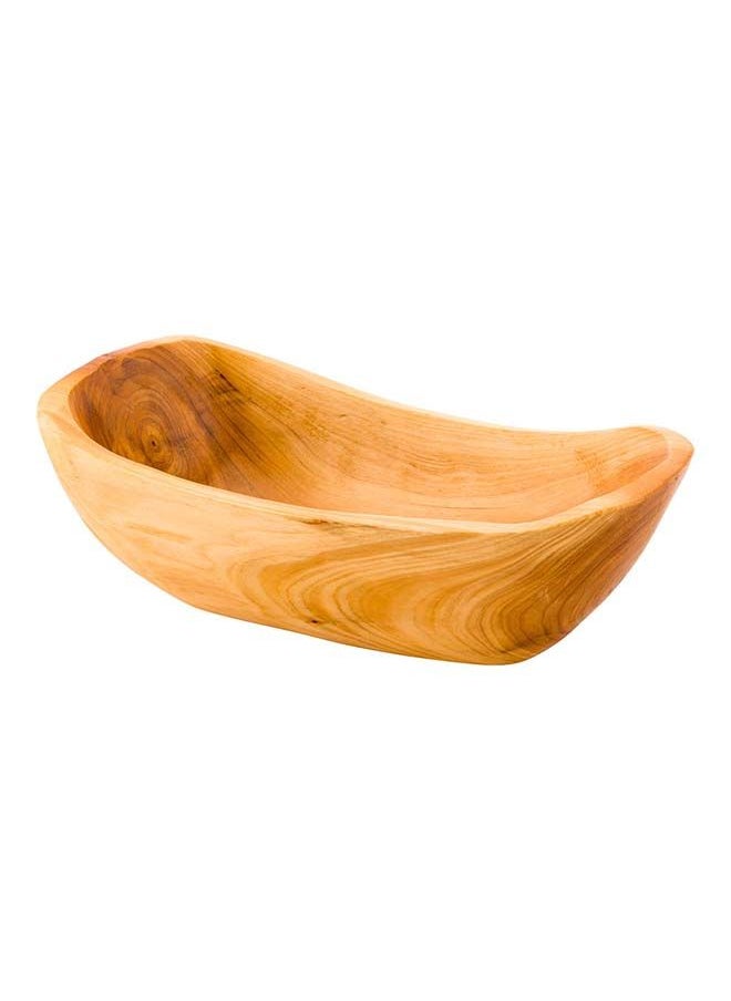 Restaurantware-Nature Tek 11.25 x 6.25 x 3.5 Inch Fruit Bowl, 1 Handmade Oblong Bowl - Oval Shape, Shatterproof, Natural Wood Fruit Salad Bowl, Lightweight, For Bread And Vegatables