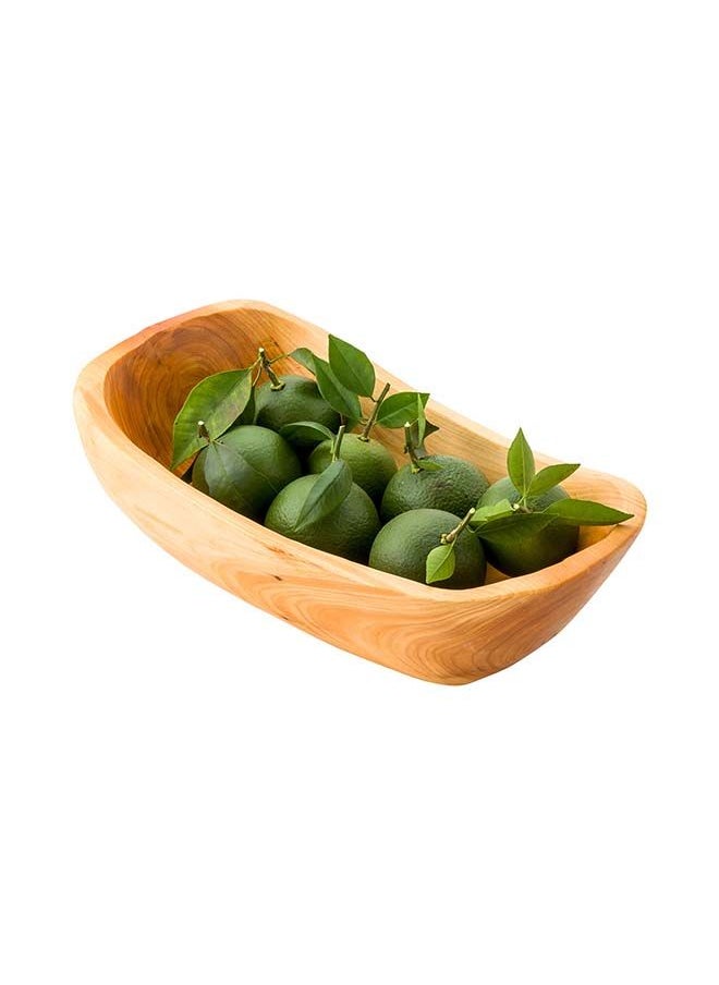 Restaurantware-Nature Tek 11.25 x 6.25 x 3.5 Inch Fruit Bowl, 1 Handmade Oblong Bowl - Oval Shape, Shatterproof, Natural Wood Fruit Salad Bowl, Lightweight, For Bread And Vegatables