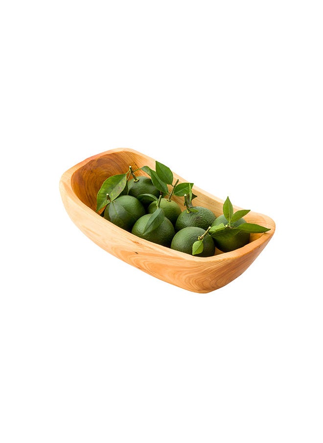 Restaurantware-Nature Tek 11.25 x 6.25 x 3.5 Inch Fruit Bowl, 1 Handmade Oblong Bowl - Oval Shape, Shatterproof, Natural Wood Fruit Salad Bowl, Lightweight, For Bread And Vegatables