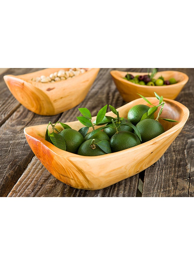 Restaurantware-Nature Tek 11.25 x 6.25 x 3.5 Inch Fruit Bowl, 1 Handmade Oblong Bowl - Oval Shape, Shatterproof, Natural Wood Fruit Salad Bowl, Lightweight, For Bread And Vegatables