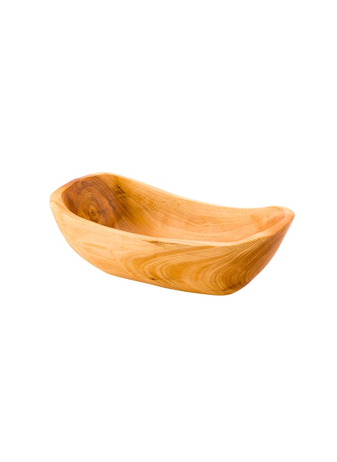 Restaurantware-Nature Tek 11.25 x 6.25 x 3.5 Inch Fruit Bowl, 1 Handmade Oblong Bowl - Oval Shape, Shatterproof, Natural Wood Fruit Salad Bowl, Lightweight, For Bread And Vegatables