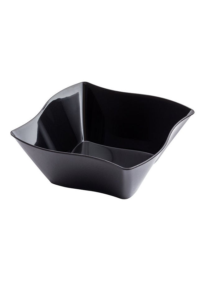 Restaurantware-3.3 x 3.3 x 1.4 Inch Dessert Plates, 100 Small Cocktail Plates - Square, Wavy Edges, Black Plastic Disposable Appetizer Plates, Holds Entrees, For Wedding, Or Birthday Parties