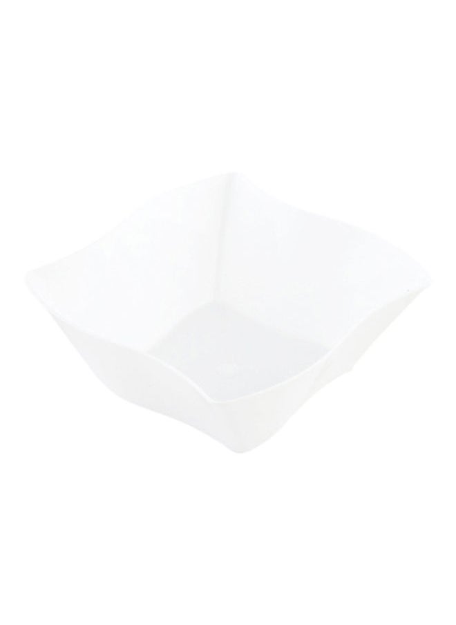 Restaurantware-3.3 x 3.3 x 1.4 Inch Dessert Plates, 100 Small Cocktail Plates - Square, Wavy Edges, White Plastic Disposable Appetizer Plates, Holds Entrees, For Wedding, Or Birthday Parties