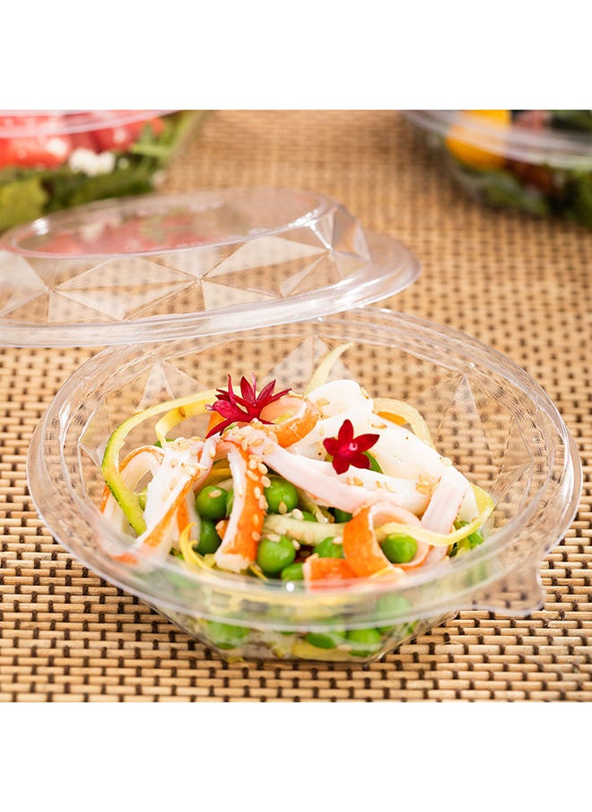 Restaurantware-Basic Nature 8 Ounce Disposable Plastic Containers, 500 Plastic Salad Bowls - Premium Round, Clear PLA Plastic Disposabe Food Bowls, For To Go Meals,