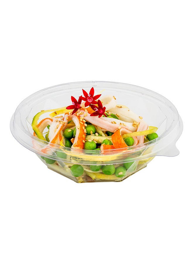 Restaurantware-Basic Nature 8 Ounce Disposable Plastic Containers, 500 Plastic Salad Bowls - Premium Round, Clear PLA Plastic Disposabe Food Bowls, For To Go Meals,