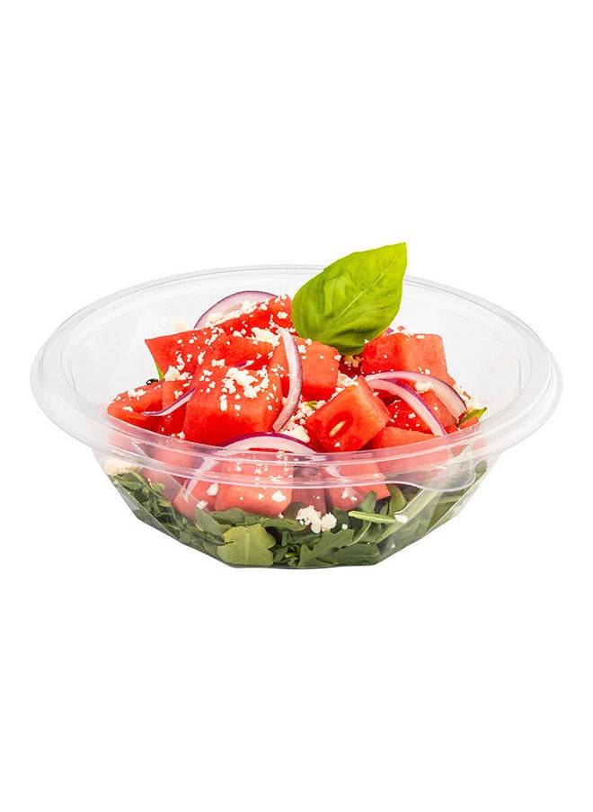 Basic Nature 24 Ounce Disposable Plastic Containers, 500 Plastic Salad Bowls - Lids Sold Separately, Round, Clear PLA Plastic Food Bowls, For To Go Meals And Takeaway Orders