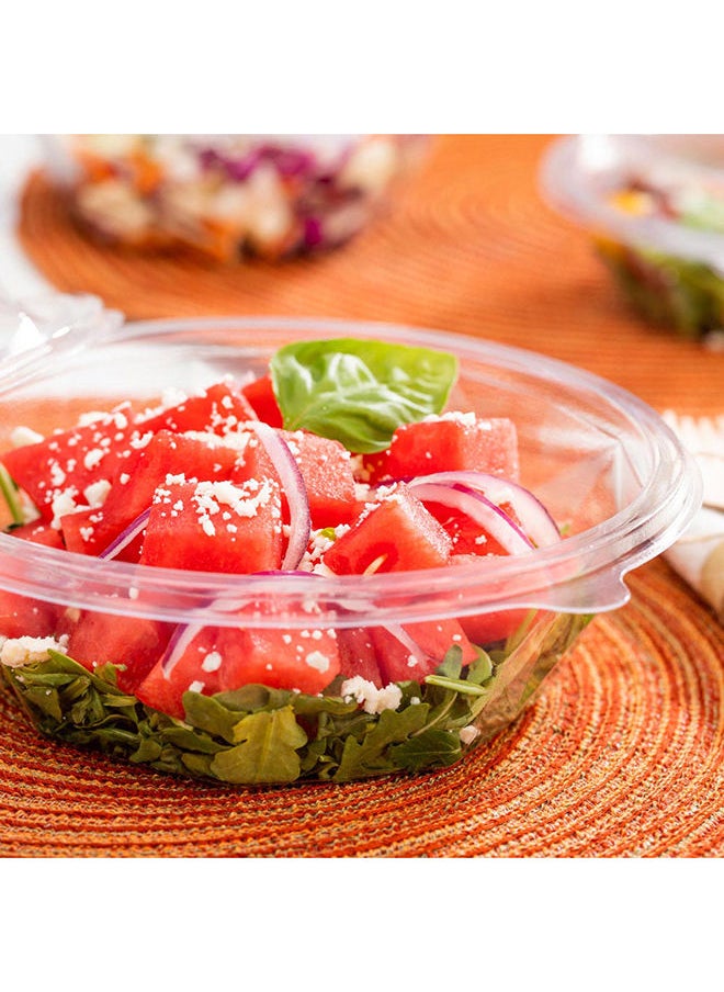 Basic Nature 24 Ounce Disposable Plastic Containers, 500 Plastic Salad Bowls - Lids Sold Separately, Round, Clear PLA Plastic Food Bowls, For To Go Meals And Takeaway Orders