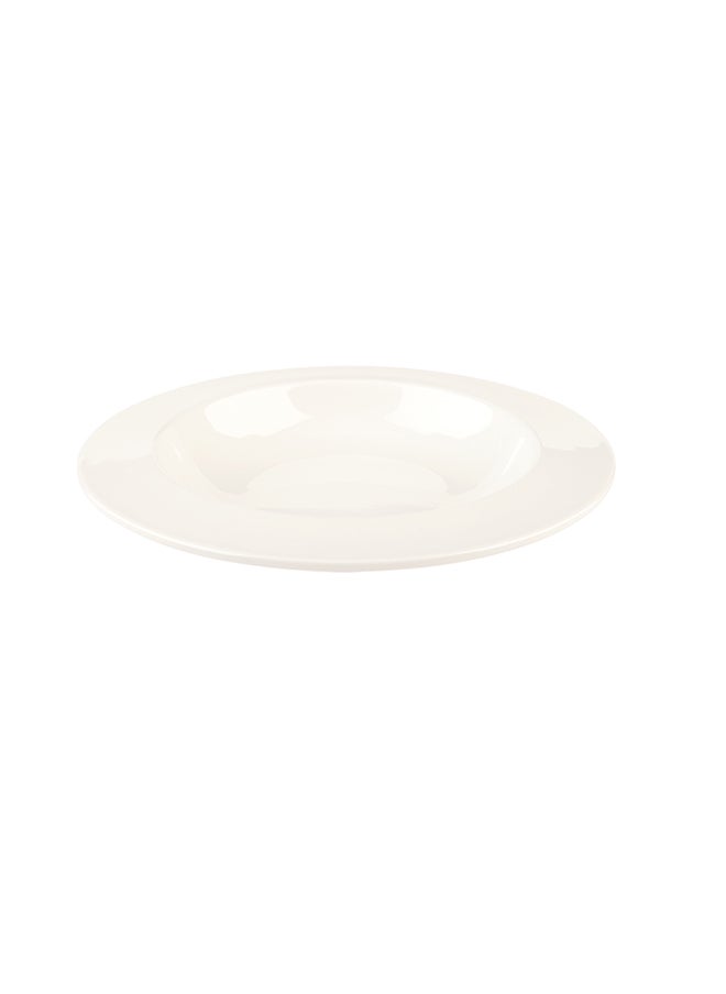 Restaurantware-Voga 36 Ounce Pasta Bowls, 10 Deep Serving Plates - Top Rack Dishwashable, Premium, White Melamine Salad Bowls, Serve Hot And Cold Foods, For Parties Or Events