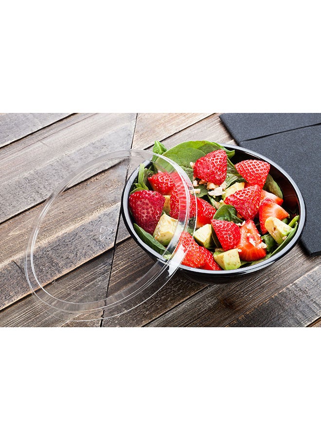 Restaurantware-LIDS ONLY: 18 Ounce Plastic Salad Bowl Lids, 200 Recyclable Lids For 18 Ounce Salad Bowls - Round, Disposable, Clear Plastic To Go Bowl Lids, Bowls Sold Separately