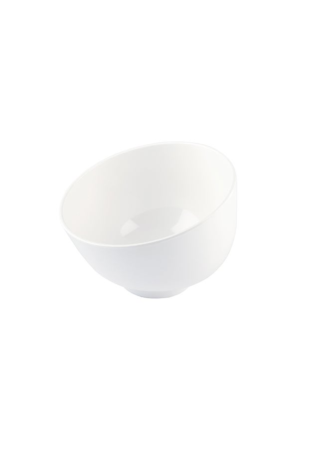 Restaurantware-Voga 74 Ounce Angled Bowls, 2 Slant Cut Serving Bowls - Top Rack Dishwashable, Premium, White Melamine Salad Bowls, Serve Hot And Cold Foods, For Parties Or Events