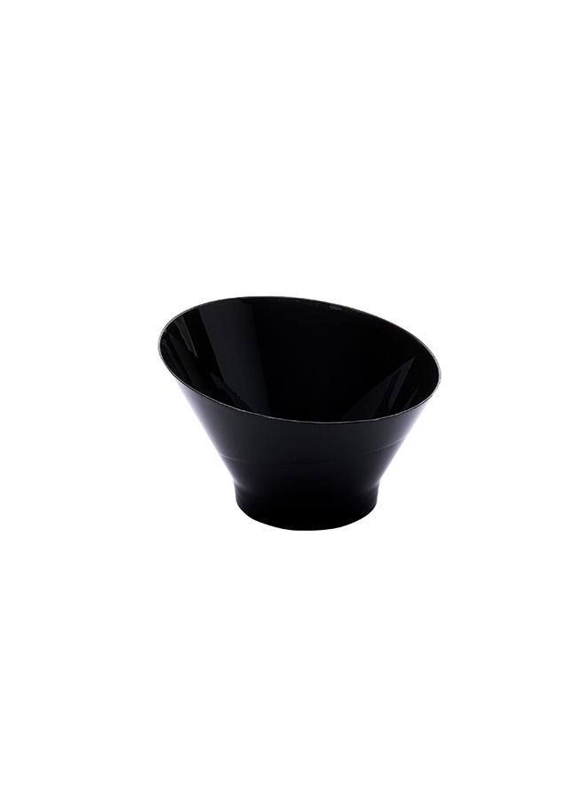Restaurantware-7 Ounce Plastic Serving Bowls, 100 Round Incline Bowls - Disposable, Sturdy, Black Plastic Round Bowls, Unique Design, For Soups, Appetizers, Or Desserts