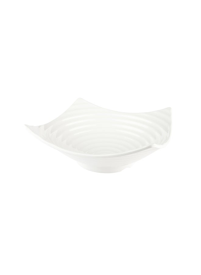 Restaurantware-Voga 128 Ounce Square Bowls, 2 Deep Serving Plates - Top Rack Dishwashable, Curved Rim, White Melamine Salad Bowls, Serve Hot And Cold Foods, For Parties Or Events