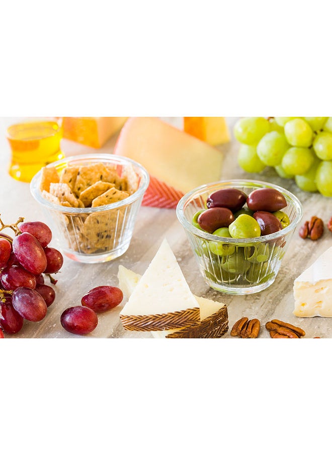 Restaurantware-6 Ounce Small Glass Bowls,  6 Tempered Fluted Glasses, Lead-Free, Clear Glass For Desserts Or Appetizers, For Spices, Condiments Or Ingredients