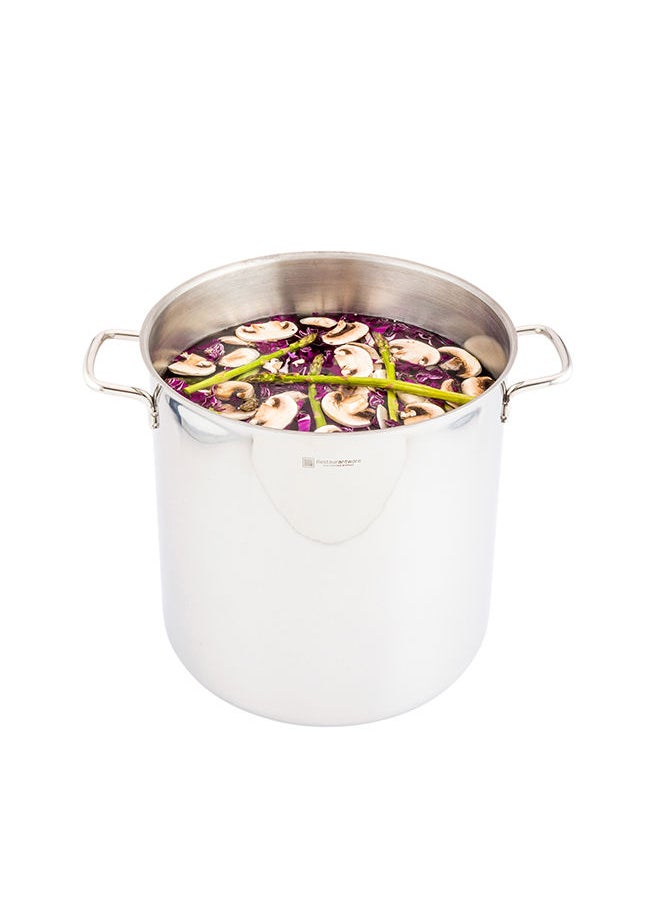 Restaurantware-Met Lux 21 Quart Stock Pot, 1 Induction Ready Gumbo Pot - With Handles, Lid Sold Separately, Mirror-Finish Stainless Steel Stew Pot, For Cooking And Boiling Food,