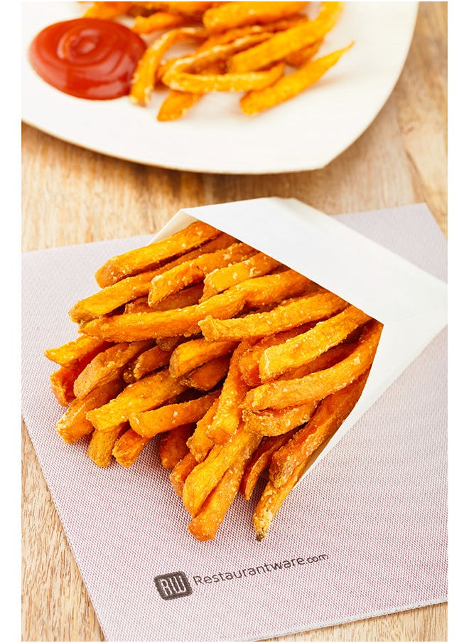 Restaurantware-5 x 5.3 Inch French Fry Holder, 100 Disposable French Fry Box - Sustainable, Sturdy, For Snacks Or Desserts, Wooden Fry Cups, Ideal For Kiosks, Cafes, And Catered Events