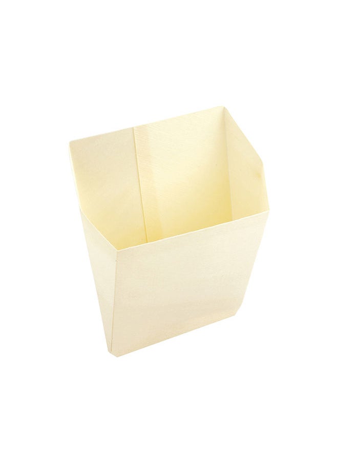 Restaurantware-5 x 5.3 Inch French Fry Holder, 100 Disposable French Fry Box - Sustainable, Sturdy, For Snacks Or Desserts, Wooden Fry Cups, Ideal For Kiosks, Cafes, And Catered Events