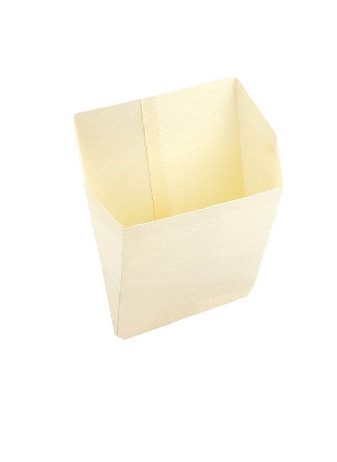 Restaurantware-5 x 5.3 Inch French Fry Holder, 100 Disposable French Fry Box - Sustainable, Sturdy, For Snacks Or Desserts, Wooden Fry Cups, Ideal For Kiosks, Cafes, And Catered Events