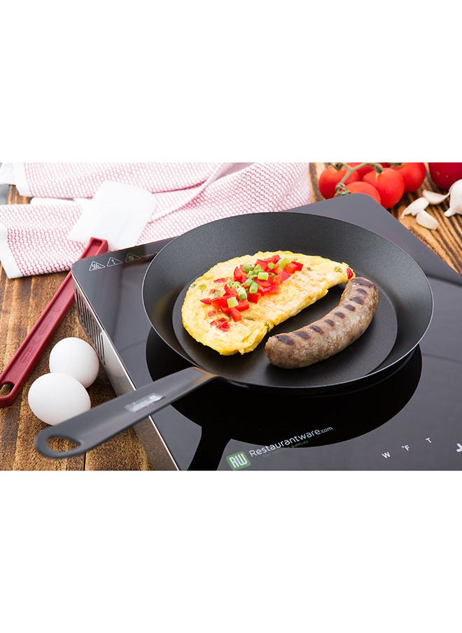 Restaurantware-9.5 Inch Round Frying Pan, 1 Non-Stick Frying Pan - Welded Handle, Heavy-Duty, Black Carbon Steel Fry Pan, Cookware For Homes or Restaurants, For Electric, Induction, and Gas Stoves