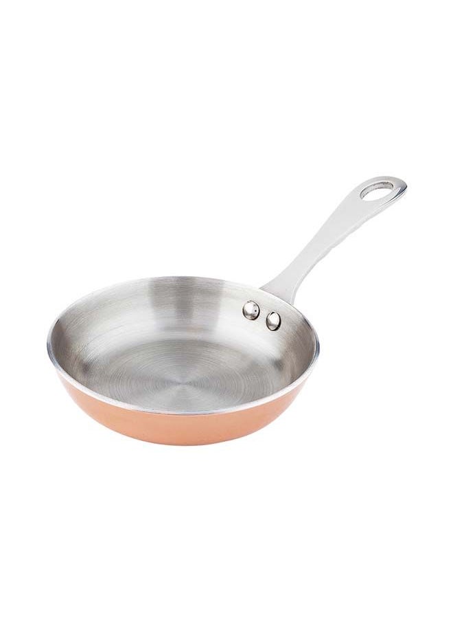Restaurantware-4 Inch Mini Frying Pan, 1 Round Egg Pan - With Handle, Stain Resistant, Copper Stainless Steel Small Frying Pan, Dishwasher Safe, For Scrambles, Appetizers, Or Desserts