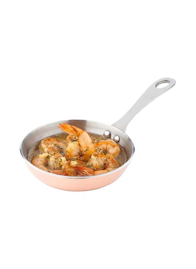 Restaurantware-4 Inch Mini Frying Pan, 1 Round Egg Pan - With Handle, Stain Resistant, Copper Stainless Steel Small Frying Pan, Dishwasher Safe, For Scrambles, Appetizers, Or Desserts
