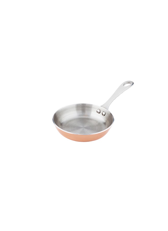 Restaurantware-4 Inch Mini Frying Pan, 1 Round Egg Pan - With Handle, Stain Resistant, Copper Stainless Steel Small Frying Pan, Dishwasher Safe, For Scrambles, Appetizers, Or Desserts