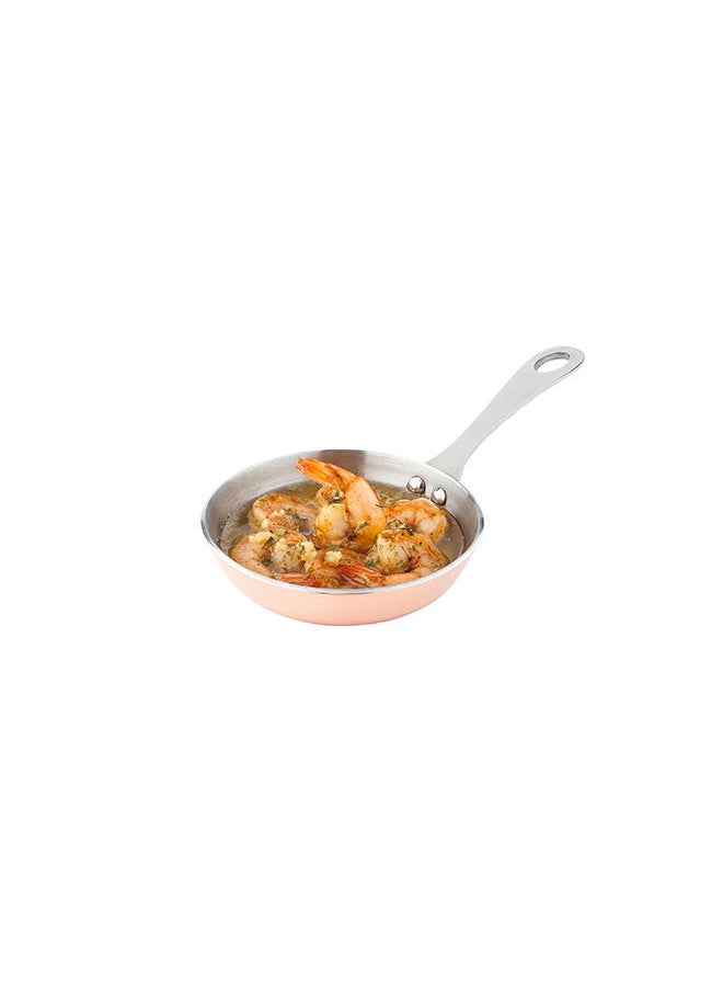 Restaurantware-4 Inch Mini Frying Pan, 1 Round Egg Pan - With Handle, Stain Resistant, Copper Stainless Steel Small Frying Pan, Dishwasher Safe, For Scrambles, Appetizers, Or Desserts