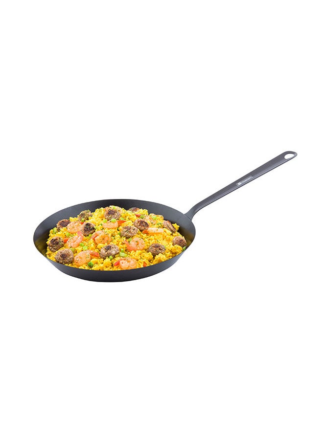Restaurantware-11.5 Inch Round Frying Pan, 1 Non-Stick Frying Pan - Welded Handle, Heavy-Duty, Black Carbon Steel Fry Pan, Cookware For Homes or Restaurants, For Electric, Induction, and Gas Stoves