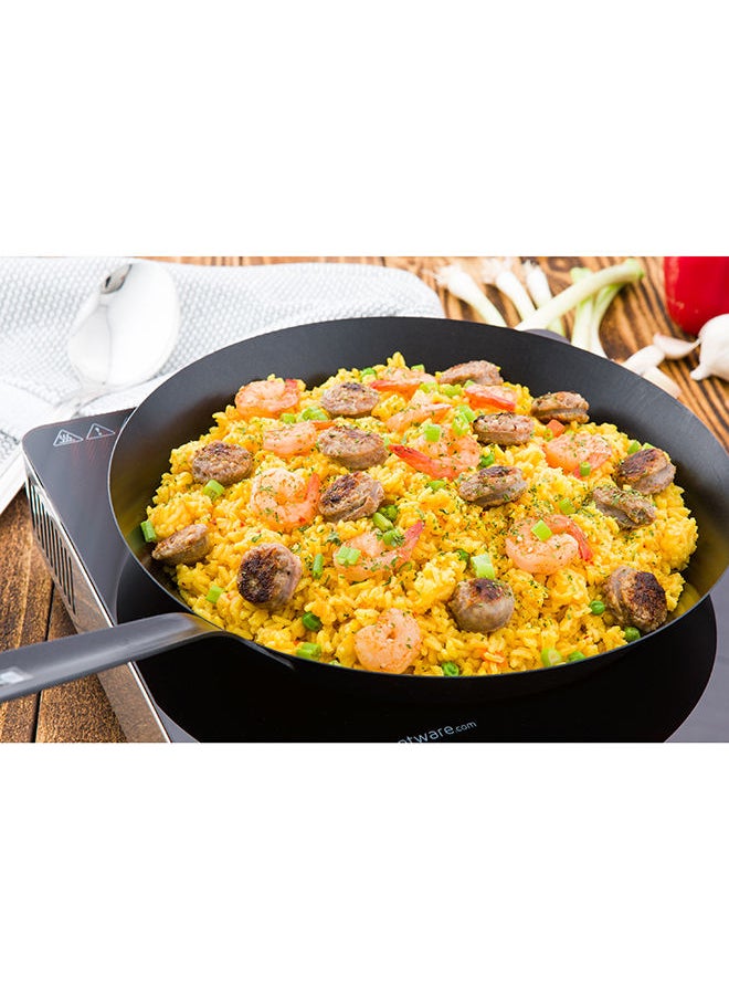 Restaurantware-11.5 Inch Round Frying Pan, 1 Non-Stick Frying Pan - Welded Handle, Heavy-Duty, Black Carbon Steel Fry Pan, Cookware For Homes or Restaurants, For Electric, Induction, and Gas Stoves