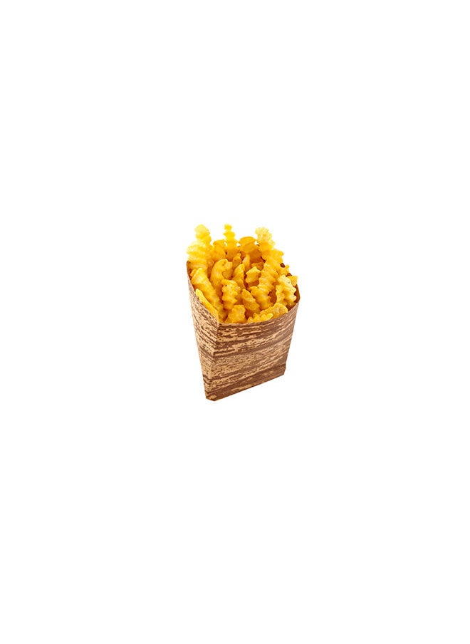 Restaurantware-5 x 5.3 Inch French Fry Holder, 100 Disposable French Fry Box - Sustainable, Sturdy, For Snacks Or Desserts, Bamboo Fry Cups, Ideal For Kiosks, Cafes, And Catered Events
