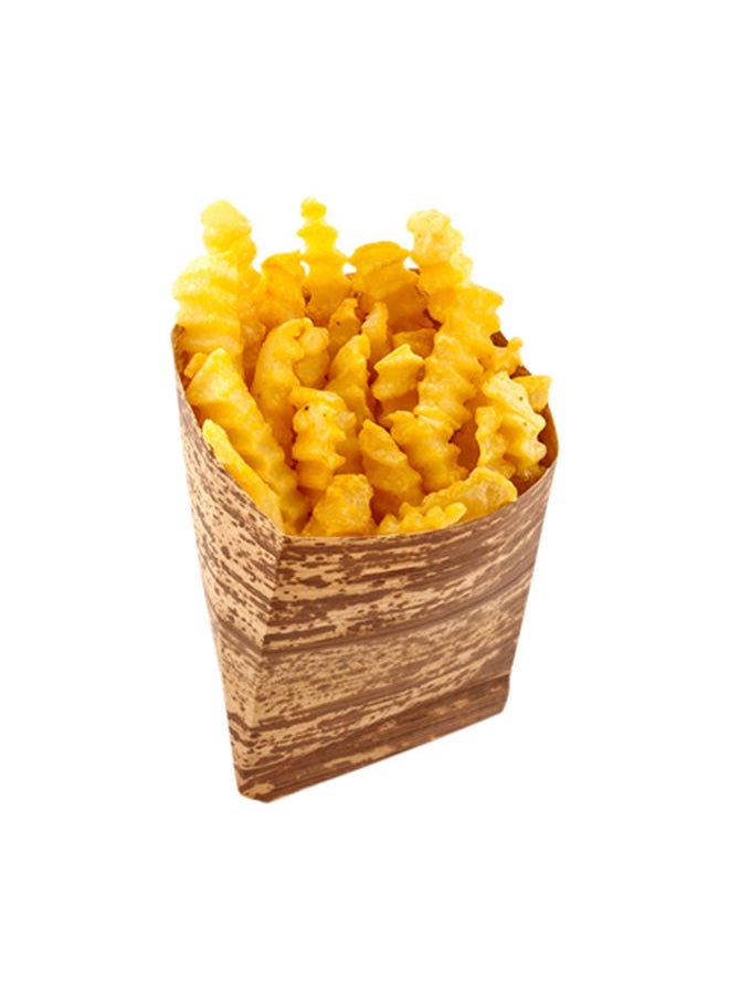 Restaurantware-5 x 5.3 Inch French Fry Holder, 100 Disposable French Fry Box - Sustainable, Sturdy, For Snacks Or Desserts, Bamboo Fry Cups, Ideal For Kiosks, Cafes, And Catered Events