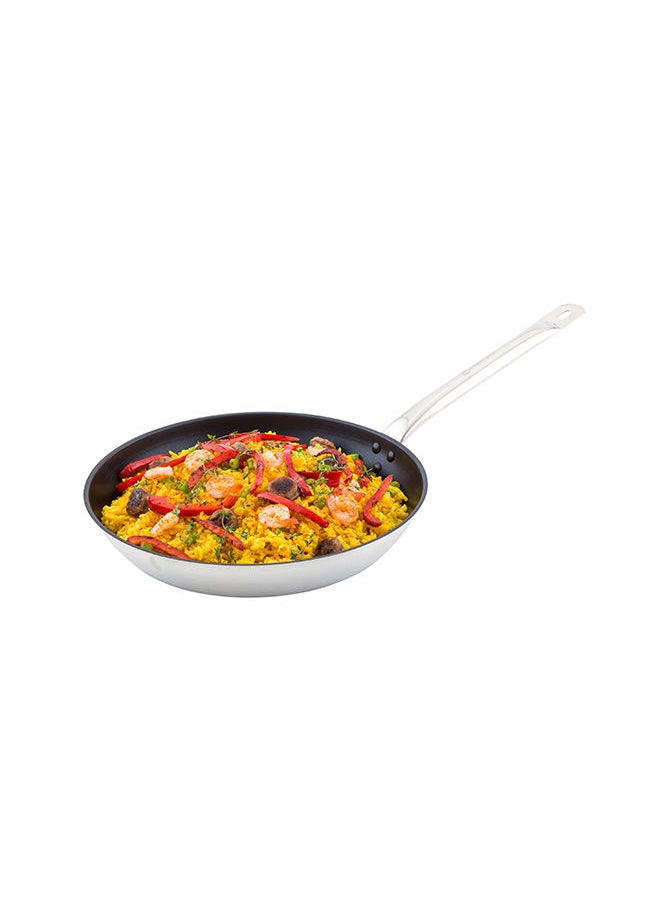 Restaurantware-Met Lux 12.6 Inch Round Frying Pan, 1 Non-Stick Frying Pan - Induction Ready, Riveted Handle, Stainless Steel Fry Pan, Dishwashable, Cookware For Homes or Restaurants
