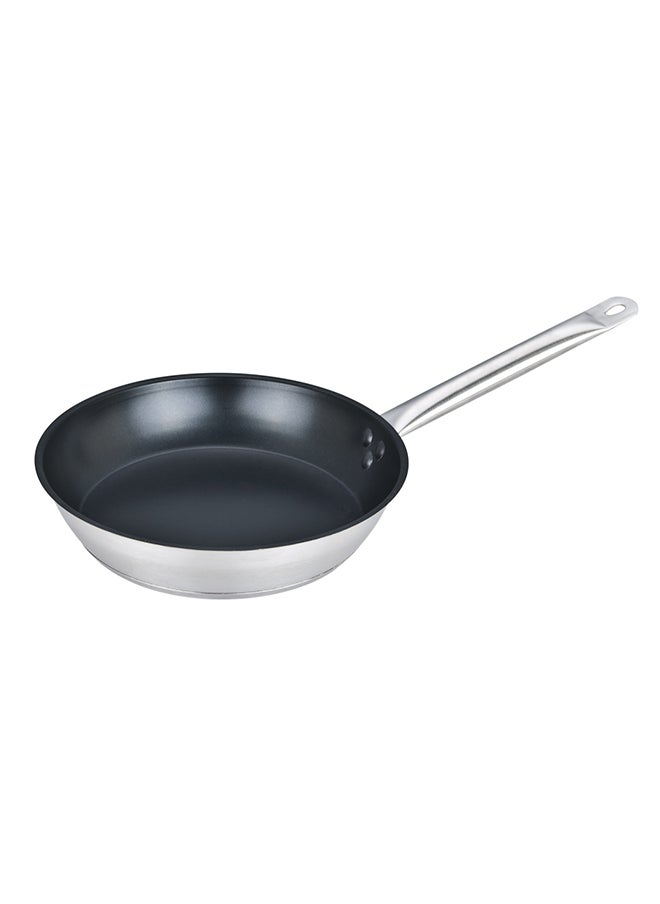 Restaurantware-Met Lux 10 Inch Round Frying Pan, 1 Non-Stick Frying Pan - Induction Ready, Riveted Handle, Stainless Steel Fry Pan, Dishwashable, Cookware For Homes or Restaurants