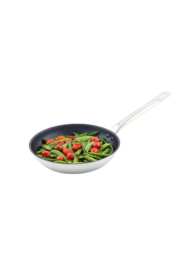 Restaurantware-Met Lux 10 Inch Round Frying Pan, 1 Non-Stick Frying Pan - Induction Ready, Riveted Handle, Stainless Steel Fry Pan, Dishwashable, Cookware For Homes or Restaurants