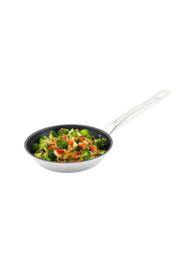 Restaurantware-Met Lux 8 Inch Round Frying Pan, 1 Non-Stick Frying Pan - Induction Ready, Riveted Handle, Stainless Steel Fry Pan, Dishwashable, Cookware For Homes or Restaurants