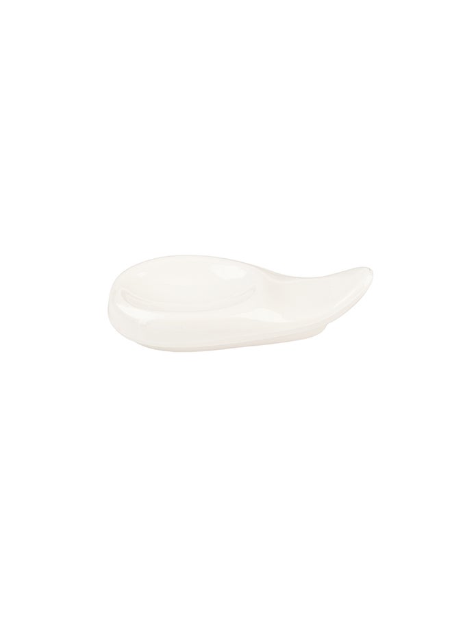 Restaurantware-Voga 3.5 x 1.9 Inch Chopstick Rests, 10 Curved Chopstick Holders - Rest Asian Soup Spoons Or Chopsticks, For Dinner Tables At Homes or Restaurants, White Melamine Spoon Holders